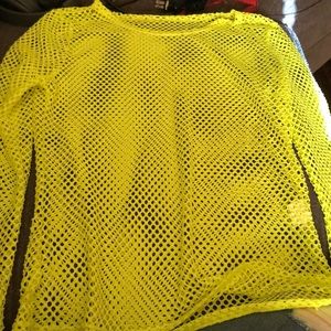 Yellow Highlighter fishnet long sleeve 💸